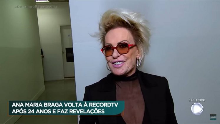 A apresentadora Ana Maria Braga relembrou o passado e fez revelações inéditas durante participação na série de homenagens aos 70 anos da Record. (Foto: YouTube)