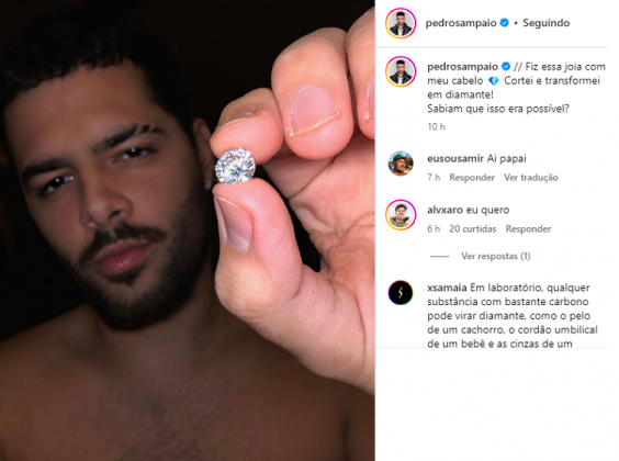 O cantor publicou um clique do novo diamante na quarta-feira, 12. (Foto: Instagram)