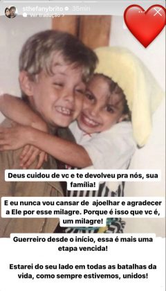 Sthefany Brito fez uma homenagem emocionante em suas redes sociais, comemorando a recuperação de seu irmão, Kayky Brito, que recentemente recebeu alta da Unidade de Terapia Intensiva (UTI). (Foto: Instagram)