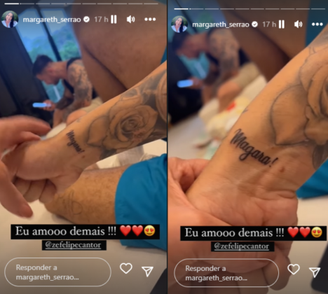 Margarete exibe tatuagem que recebeu em homenagem do genro. (Foto: Instagram)
