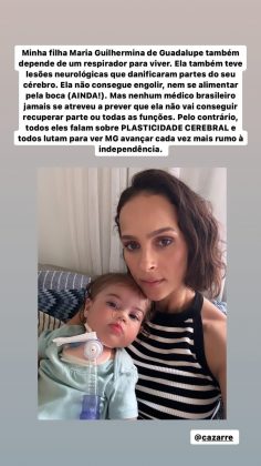 Letícia Cazarré, esposa de Juliano Cazarré, desabafou em torno do estado de saúde da filha, Maria Guilhermina, de 1 ano. (Foto: Instagram)