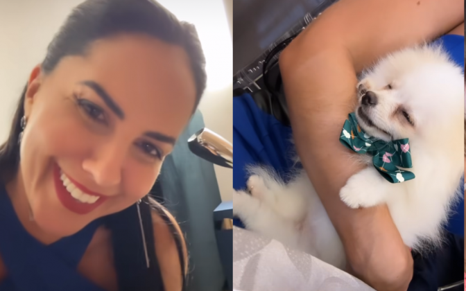 Graciele Lacerda arremata cachorro por R$ 63 mil em leilão. (Foto: Instagram)