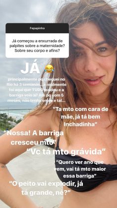 Fernanda Paes Leme confessou algumas mudanças já ocasionadas em seu corpo, durante a primeira gravidez. (Foto: Instagram)