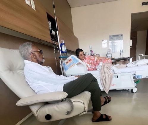 Gilberto Gil visita Preta Gil após cirurgia para retirada de bolsa de ileostomia. (Foto: Instagram)