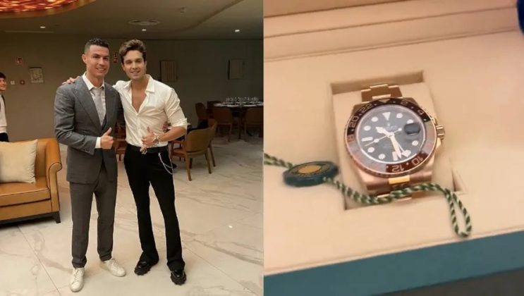 Para marcar a ocasião especial, Ronaldo presenteou o cantor com um relógio Rolex de alto valor. (Foto Instagram)
