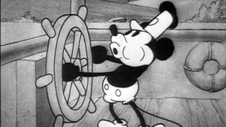 Os direitos autorais relacionados ao curta-metragem em preto e branco "Steamboat Willie" (1928). (Foto Divulgação)