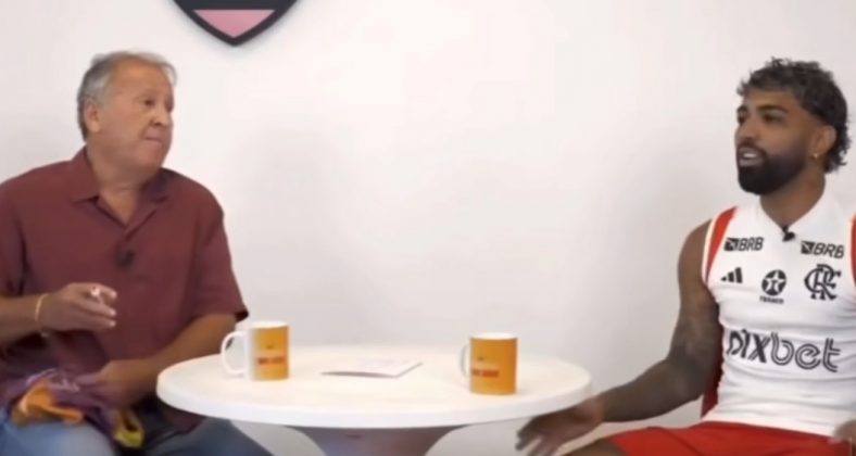 Gabigol faz aposta com Zico. (Foto: Reprodução vídeo Instagram)