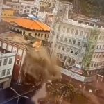 O prédio que desabou, parcialmente, em Salvador, na última quinta-feira, abrigou o Restaurante Colon por 107 anos. (Foto: reprodução vídeo Instagram)