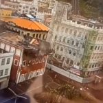O prédio já estava em risco. (Foto: reprodução vídeo Instagram)