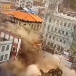 A interdição ocorreria até que o risco fosse sanado com a realização de serviços de recuperação e reforço estrutural das partes instáveis do imóvel, principalmente nos três últimos pavimentos superiores. (Foto: reprodução vídeo Instagram)