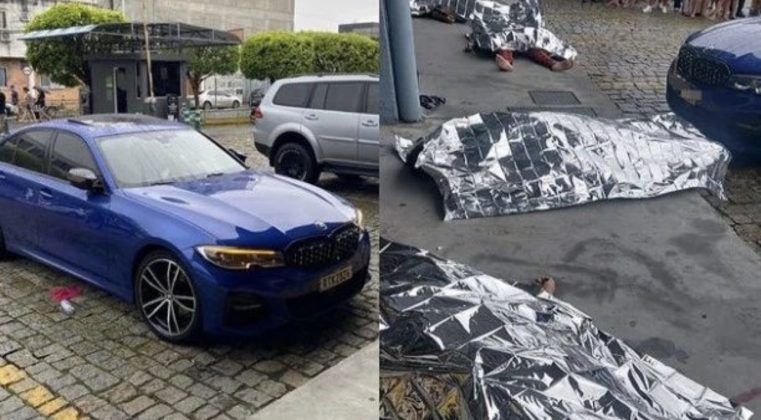Segundo a Polícia Militar, os corpos encontrados no carro de luxo. (Foto: Reprodução vídeo Instagram)