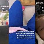 Letícia Cazarré, esposa de Juliano Cazarré, enfrentou um verdadeiro um susto com a filha caçula, Maria Guilhermina, no hospital. (Foto: Instagram)
