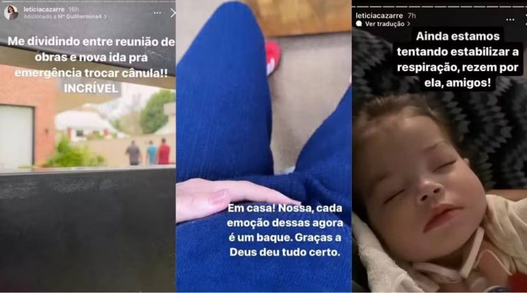 Letícia Cazarré, esposa de Juliano Cazarré, enfrentou um verdadeiro um susto com a filha caçula, Maria Guilhermina, no hospital. (Foto: Instagram)