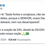 Carla Zambelli faz jejum em aniversário de 8/1 (Foto: X)