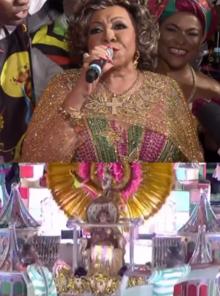 Alcione também soltou a voz no desfile. (Foto: Instagram)