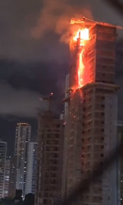 Incêndio se inicia no topo e se espalha por vários andares. (Foto: Instagram)