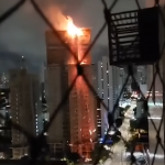 O corpo de bombeiros em nota informou que foram acionados às 20h05. (Fonte: Twitter)