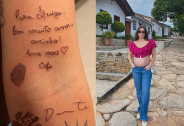 Irmã tatua corpo em homenagem à influenciadora grávida que morreu de dengue. (Foto: Montagem Instagram)