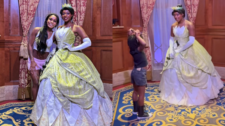 Rebecca se emociona ao levar filha para conhecer princesa negra na Disney: "Não tenho palavras" (Foto: Instagram)