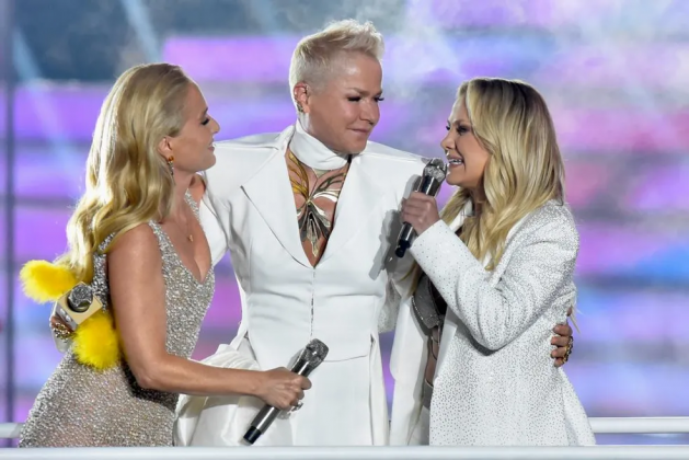 Trio de Peso: Eliana esteve ao lado de Angélica e Xuxa durante o Criança Esperança 2023 (Foto: TV Globo)