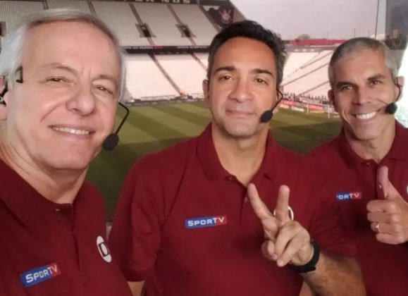 Milton Leite mostra bastidores de transmissão na Arena do Corinthians. (Foto: Instagram)