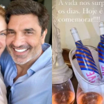 Ana Hickmann e Edu Guedes celebram um mês de namoro com noite romântica: “Melhor brinde” (Foto: Instagram)