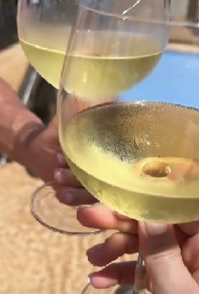 Depois de postar uma foto brindando duas taças de vinho, eis que veio a revelação. (Foto: Instagram)