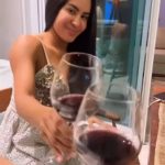 À noite, amigos se reuniram para brindar o reencontro com vinho. (Foto: Instagram)