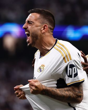 Joselu, o herói da noite: O atacante espanhol-brasileiro escreve seu nome na história do Real Madrid com dois gols decisivos. (Foto: Instagram)