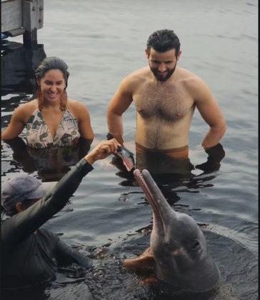 O casal aproveitou um reencontro romântico em Manaus, terra natal da bailarina. (Foto: Instagram)