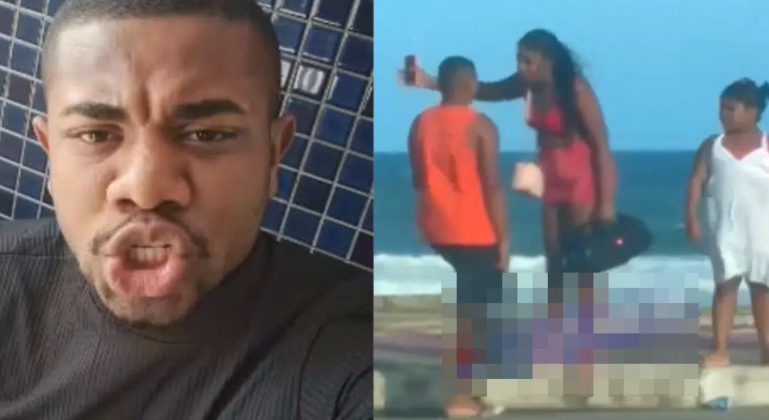 Família de Davi Brito protagoniza briga na orla de Salvador. (Foto: Montagem Instagram)
