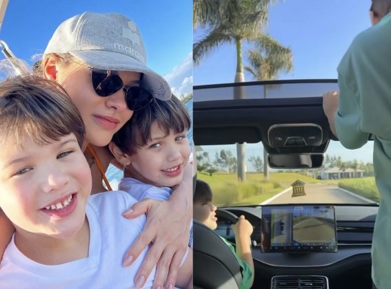 Andressa Suita causa polêmica ao mostrar filho de 7 anos digirindo (Foto: Instagram)