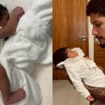 Ele exibiu o novo visual ao lado da bebê. (Foto: Instagram)