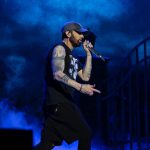 O rapper Eminem também subiu ao palco para endossar Kamala Harris em 22 de outubro. (Foto Instagram)