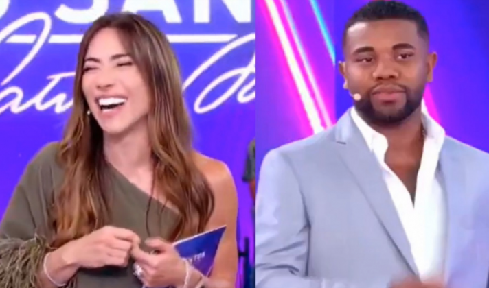 Davi se assusta com brincadeira de Patricia Abravanel. (Foto: Reprodução)