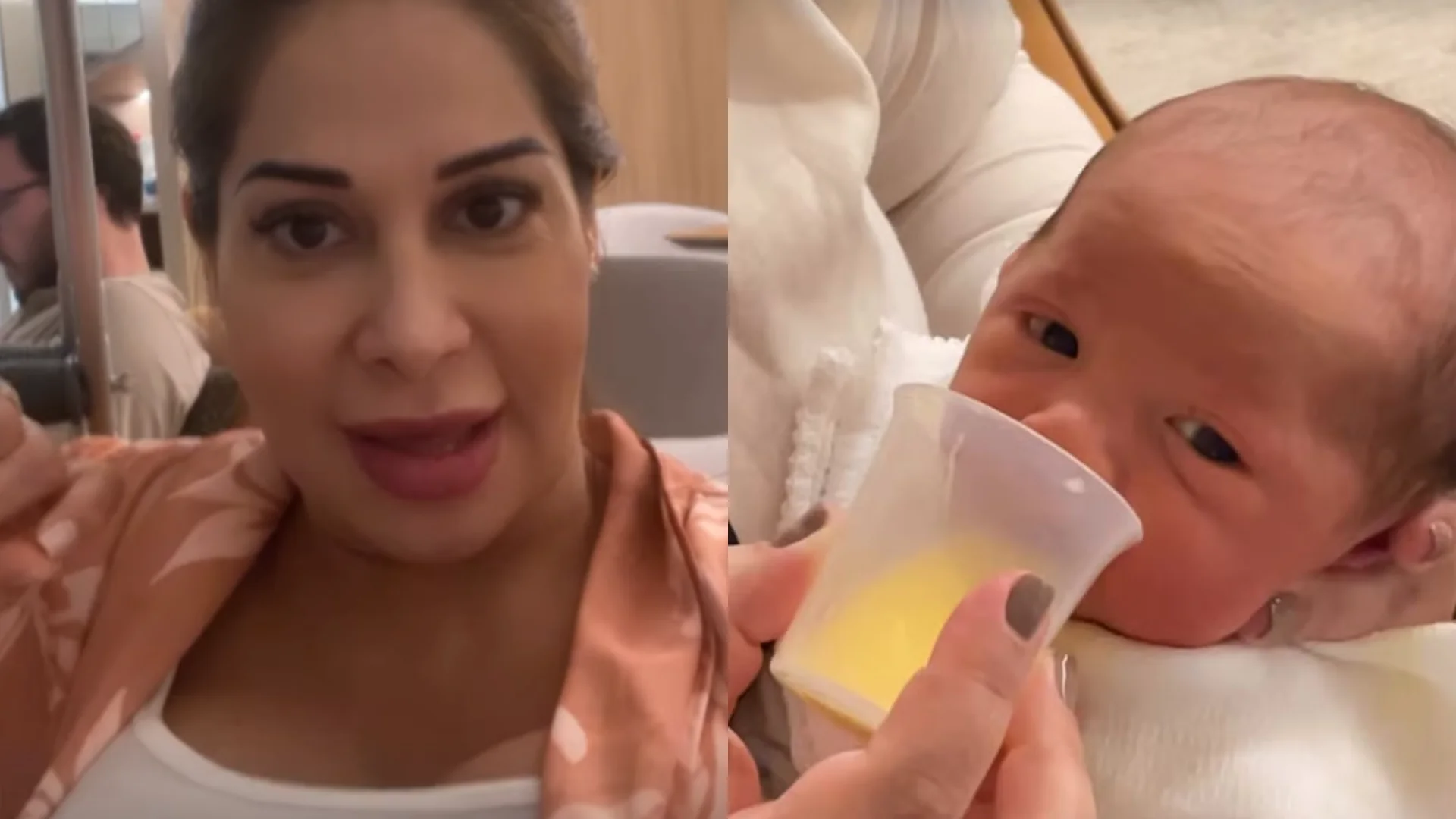 Maíra Cardi mostra momento de amamentação da filha prematura: "Minha tomadora de leite" (Foto: Instagram)