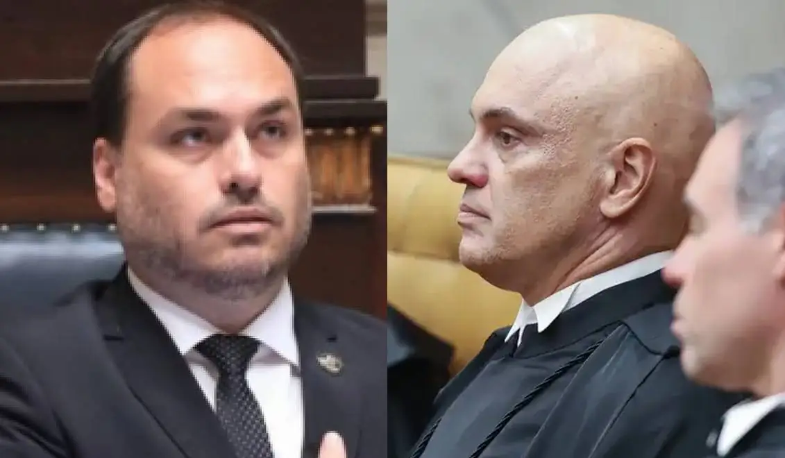 Carlos Bolsonaro insinua que Moraes favorece criminosos enquanto pune o pai (Foto: Instagram/Agência Brasil)