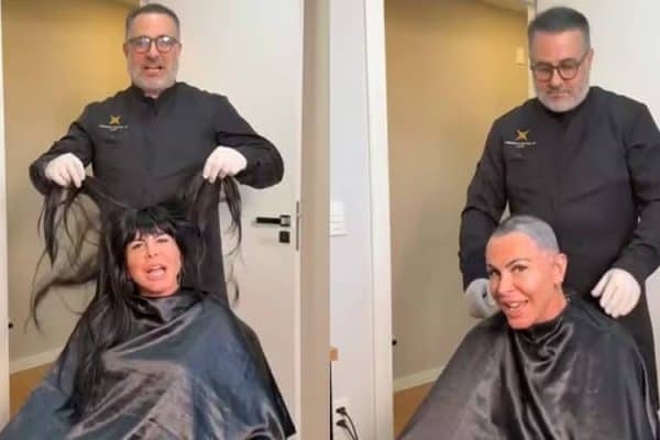 Gretchen raspa a cabeça ao vivo antes de transplante capilar e explica decisão