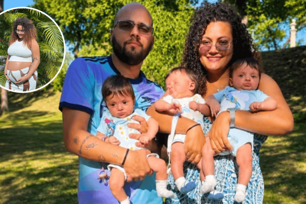 Mulher engravida de terceiro bebê, enquanto já esperava gêmeos