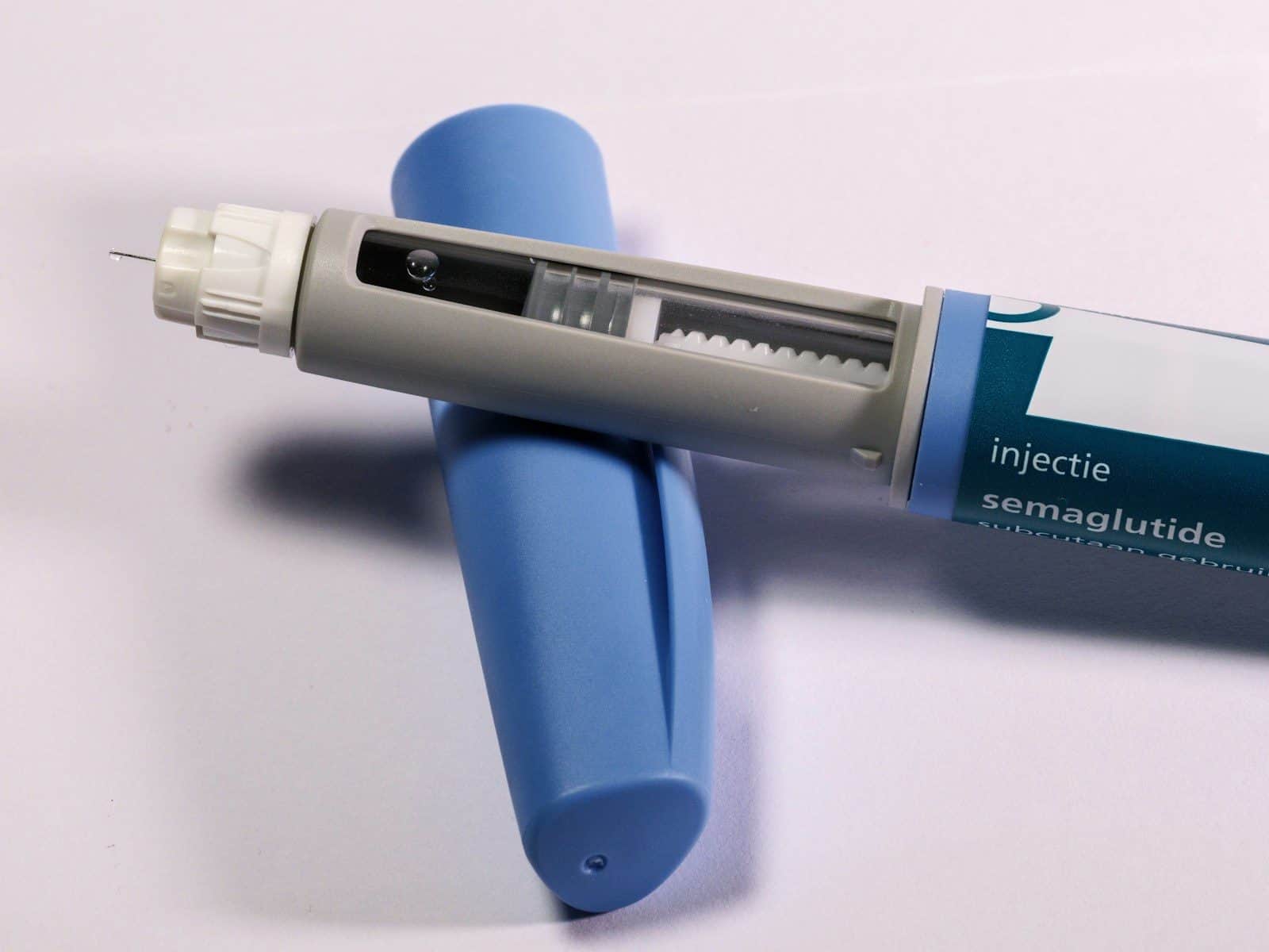 A semaglutide injection pen is shown