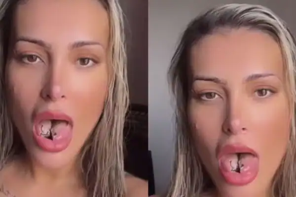 Andressa Urach desiste de língua bifurcada e busca forma de reverter modificação
