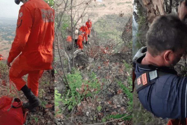 Homem de 50 anos tenta fazer selfie, escorrega e passa 11 horas à beira de precipício de 70 metros