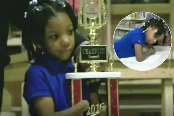 Menina de 7 anos que nasceu sem as mãos vence concurso nacional de caligrafia nos Estados Unidos